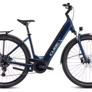VTC Électrique Cube Touring Hybrid One 500 Easy Entry Shimano Cues 9V 500 Wh 700 mm Bleu Deep Sea 2025