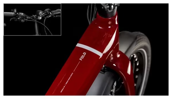 Vélo Pliant Électrique Cube Fold Hybrid 500 Shimano Tiagra 10V 500 Wh 20 » Rouge Merlot 2025 – Image 5